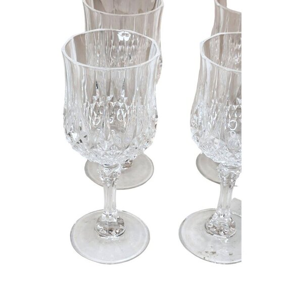 Vintage Crystal Wine Glasses Set Of 4 6.5'' tall Cristal D'Arques-Durand Longcha - Picture 6 of 15